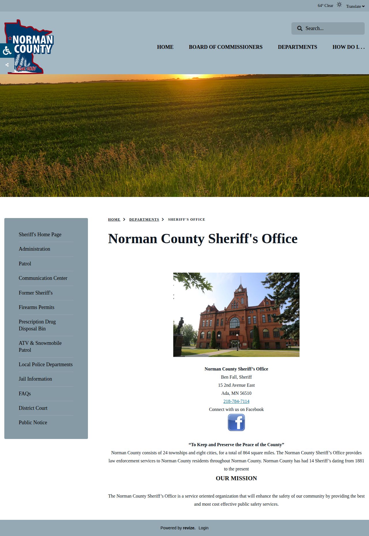 Norman County 72-hour release Sheriff source